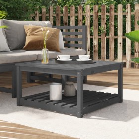 Mesa de jardín madera maciza pino gris 82,5x82,5x45 cm en Mesas de jardín | Comprar online en Foru.es