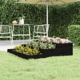 Jardinera madera maciza de pino negro 107x107x27 cm de vidaXL, Maceteros y jardineras - Ref: Foro24-823917, Precio: 56,43 €, ...