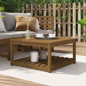 Mesa de jardín madera maciza pino marrón miel 82,5x82,5x45 cm en Mesas de jardín | Comprar online en Foru.es