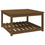 Mesa de jardín madera maciza pino marrón miel 82,5x82,5x45 cm en Mesas de jardín | Comprar online en Foru.es