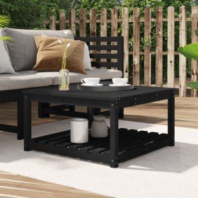 Mesa de jardín madera maciza pino negro 82,5x82,5x45 cm en Mesas de jardín | Comprar online en Foru.es