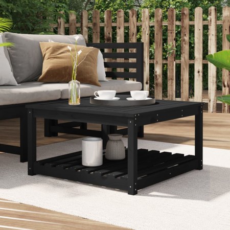 Mesa de jardín madera maciza pino negro 82,5x82,5x45 cm en Mesas de jardín | Comprar online en Foru.es