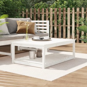 Mesa de jardín madera maciza pino blanco 121x82,5x45 cm en Mesas de jardín | Comprar online en Foru.es