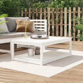 Mesa de jardín madera maciza pino blanco 121x82,5x45 cm en Mesas de jardín | Comprar online en Foru.es
