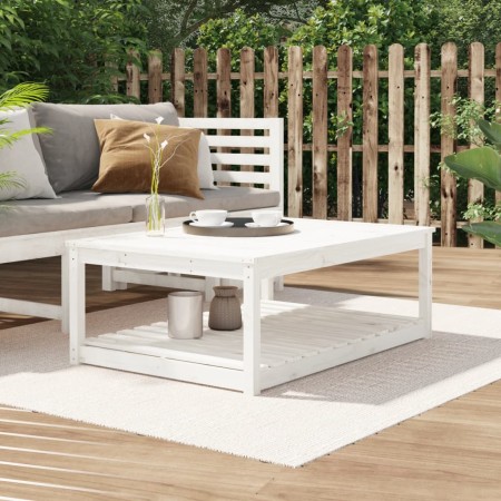 Mesa de jardín madera maciza pino blanco 121x82,5x45 cm en Mesas de jardín | Comprar online en Foru.es