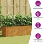 Jardinera acero corten 280x40x40 cm en Macetas y jardineras | Comprar online en Foru.es