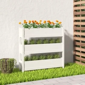 Jardinera de madera maciza de pino blanco 112x25x104,5 cm de vidaXL, Maceteros y jardineras - Ref: Foro24-823921, Precio: 121...