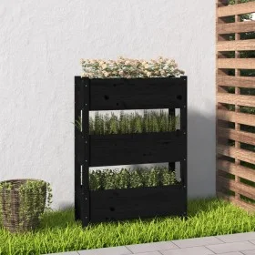 Jardinera de madera maciza de pino negro 77x25x104,5 cm de vidaXL, Maceteros y jardineras - Ref: Foro24-823938, Precio: 96,69...