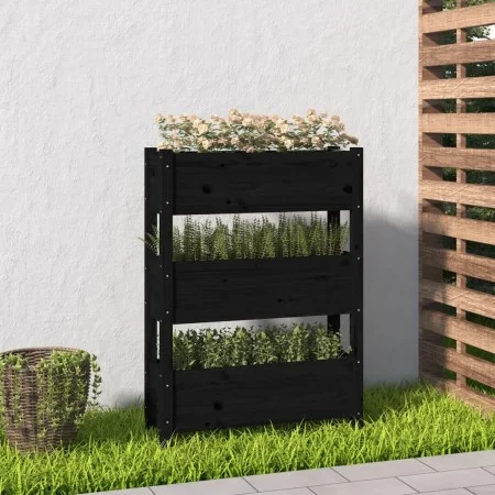 Jardinera de madera maciza de pino negro 77x25x104,5 cm de vidaXL, Maceteros y jardineras - Ref: Foro24-823938, Precio: 96,69...