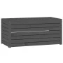 Baúl de jardín madera maciza de pino gris 101x50,5x46,5 cm de vidaXL, Cajas de almacenaje para exteriores - Ref: Foro24-82395...