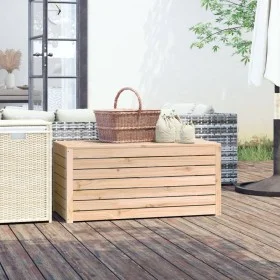 Baúl de jardín madera maciza de pino 101x50,5x46,5 cm de vidaXL, Cajas de almacenaje para exteriores - Ref: Foro24-823948, Pr...