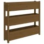 Jardinera de madera maciza de pino marrón miel 112x25x104,5 cm de vidaXL, Maceteros y jardineras - Ref: Foro24-823923, Precio...