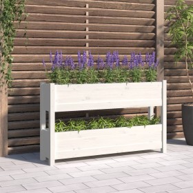 Jardinera de madera maciza de pino blanco 112x25x66 cm de vidaXL, Maceteros y jardineras - Ref: Foro24-823928, Precio: 86,95 ...