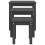 Mesas apilables 3 piezas madera maciza de pino gris en Mesas auxiliares | Comprar online en Foru.es