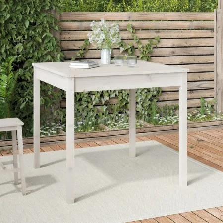 Mesa de jardín madera maciza de pino blanco 82,5x82,5x76 cm de vidaXL, Mesas de jardín - Ref: Foro24-823963, Precio: 83,47 €,...