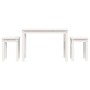 Mesas apilables 3 piezas madera maciza de pino blanco en Mesas auxiliares | Comprar online en Foru.es