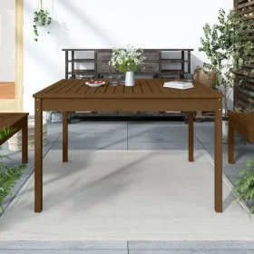 Mesa de jardín madera maciza pino marrón miel 121x82,5x76 cm de vidaXL, Mesas de jardín - Ref: Foro24-823972, Precio: 86,47 €...