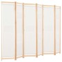 Biombo divisor de 6 paneles de tela color crema 240x170x4 cm de vidaXL, Divisores de ambientes - Ref: Foro24-248174, Precio: ...