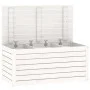 Baúl de jardín madera maciza de pino blanco 101x50,5x46,5 cm de vidaXL, Cajas de almacenaje para exteriores - Ref: Foro24-823...