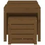 Set cajas de jardín 3 pzas madera maciza pino gris marrón miel de vidaXL, Cajas de almacenaje para exteriores - Ref: Foro24-8...