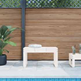 Banco de jardín madera maciza de pino blanco 80x38x45 cm en Bancos de jardín | Comprar online en Foru.es