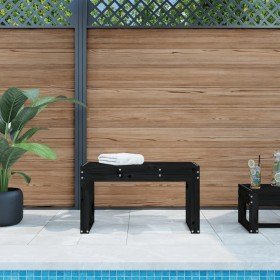 Banco de jardín madera maciza de pino negro 80x38x45 cm en Bancos de jardín | Comprar online en Foru.es