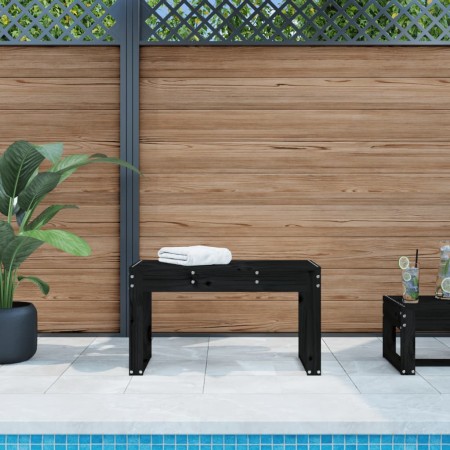 Banco de jardín madera maciza de pino negro 80x38x45 cm en Bancos de jardín | Comprar online en Foru.es