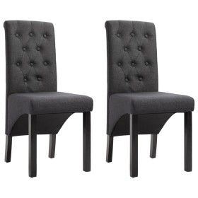 Sillas de comedor 2 unidades tela gris oscura de vidaXL, Sillas de comedor - Ref: Foro24-248986, Precio: 199,50 €, Descuento: %