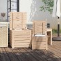 Set de cajas de jardín 3 piezas madera maciza de pino de vidaXL, Cajas de almacenaje para exteriores - Ref: Foro24-823955, Pr...