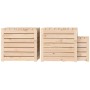 Set de cajas de jardín 3 piezas madera maciza de pino de vidaXL, Cajas de almacenaje para exteriores - Ref: Foro24-823955, Pr...