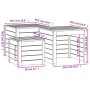Set de cajas de jardín 3 piezas madera maciza de pino de vidaXL, Cajas de almacenaje para exteriores - Ref: Foro24-823955, Pr...