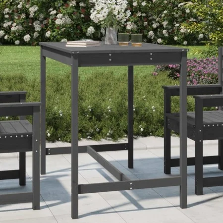 Mesa de jardín madera maciza pino gris 121x82,5x110 cm de vidaXL, Mesas de jardín - Ref: Foro24-824090, Precio: 117,61 €, Des...