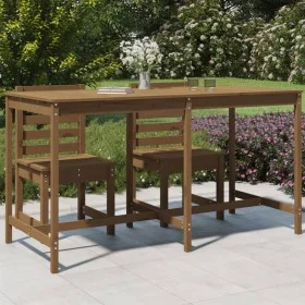 Mesa de jardín madera maciza pino marrón miel 203,5x90x110 cm de vidaXL, Mesas de jardín - Ref: Foro24-824105, Precio: 149,98...