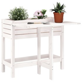 Jardinera con tapa plegable madera maciza de pino blanca en Macetas y jardineras | Comprar online en Foru.es