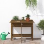 Jardinera con tapa plegable madera maciza de pino marrón miel en Macetas y jardineras | Comprar online en Foru.es