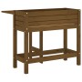 Jardinera con tapa plegable madera maciza de pino marrón miel en Macetas y jardineras | Comprar online en Foru.es