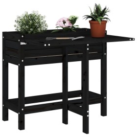 Jardinera con tapa plegable madera maciza de pino negro en Macetas y jardineras | Comprar online en Foru.es
