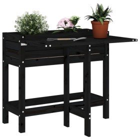 Jardinera con tapa plegable madera maciza de pino negro en Macetas y jardineras | Comprar online en Foru.es