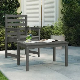 Mesa de jardín madera maciza de pino gris 82,5x50,5x45 cm de vidaXL, Mesas de jardín - Ref: Foro24-824115, Precio: 58,16 €, D...