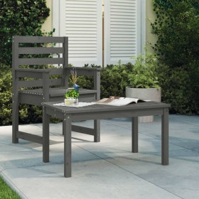 Mesa de jardín madera maciza de pino gris 82,5x50,5x45 cm de vidaXL, Mesas de jardín - Ref: Foro24-824115, Precio: 60,58 €, D...