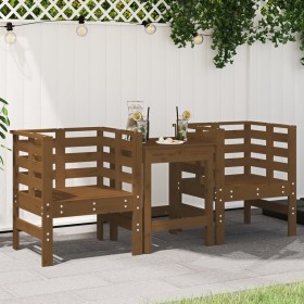 Sillas jardín 2 unidades madera pino marrón miel 61,5x53x71 cm en Sillas de jardín | Comprar online en Foru.es