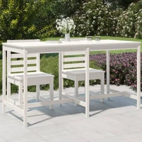 Mesa de jardín madera maciza de pino blanca 203,5x90x110 cm de vidaXL, Mesas de jardín - Ref: Foro24-824103, Precio: 149,98 €...