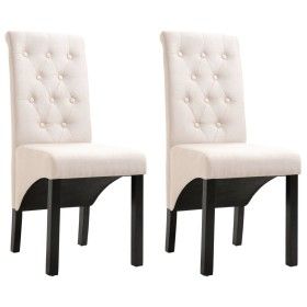 Sillas de comedor 2 unidades tela color crema de vidaXL, Sillas de comedor - Ref: Foro24-248987, Precio: 194,89 €, Descuento: %