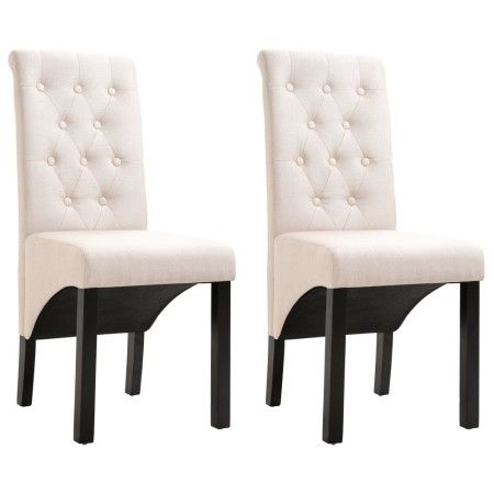 Sillas de comedor 2 unidades tela color crema de vidaXL, Sillas de comedor - Ref: Foro24-248987, Precio: 194,89 €, Descuento: %