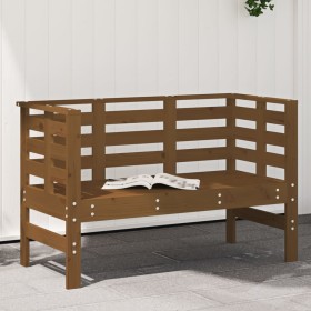 Banco de jardín madera maciza pino marrón miel 111,5x53x71 cm en Bancos de jardín | Comprar online en Foru.es