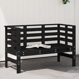 Banco de jardín madera maciza de pino negro 111,5x53x71 cm en Bancos de jardín | Comprar online en Foru.es