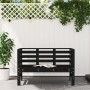 Banco de jardín madera maciza de pino negro 111,5x53x71 cm en Bancos de jardín | Comprar online en Foru.es