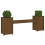 Banco con jardineras madera maciza pino marrón miel 180x36x63cm en Bancos de jardín | Comprar online en Foru.es
