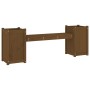 Banco con jardineras madera maciza pino marrón miel 180x36x63cm en Bancos de jardín | Comprar online en Foru.es