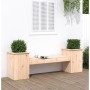 Banco con jardineras madera maciza de pino 184,5x39,5x56,5 cm en Bancos de jardín | Comprar online en Foru.es